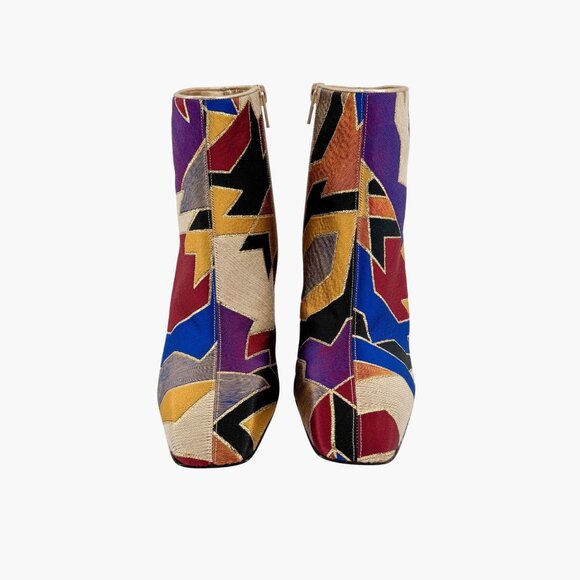 Christian Louboutin Hilconico Ankle Boots Size 40 US 10 Geometric Block Heel - Picture 2 of 14